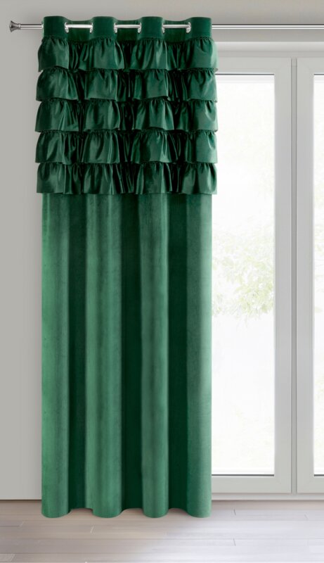 Zasłona gotowa Aura ciemnozielona 140 x 250 cm – zaciemniająca i stylowa