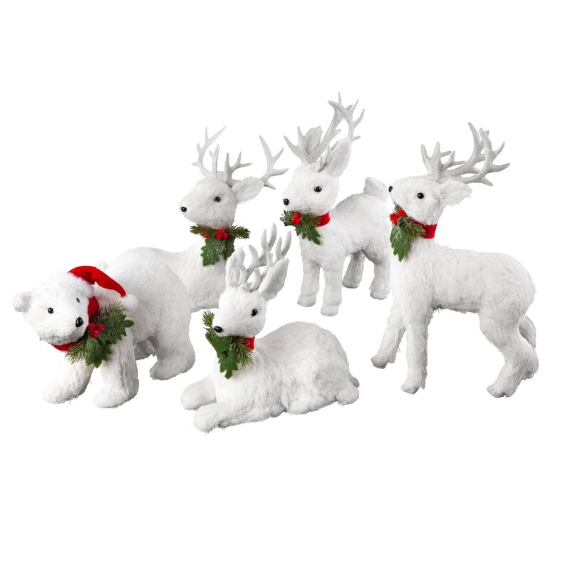 Figurka świąteczna biała 40 x 15 x 30 cm – idealna dekoracja
