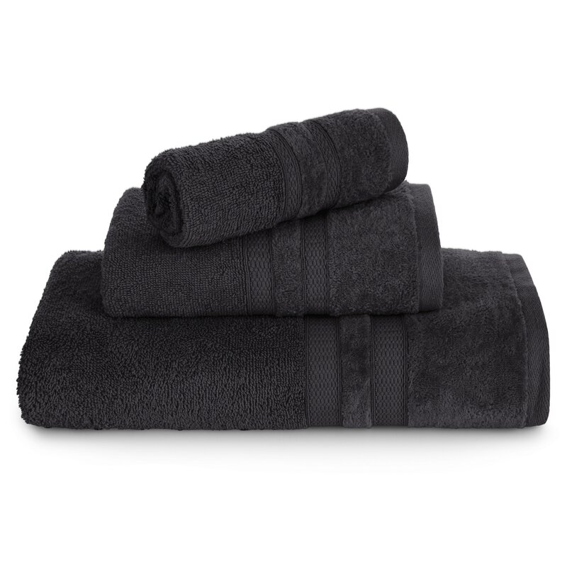 Ręcznik welurowy PORTO czarny 50 x 90 cm – miękki i chłonny