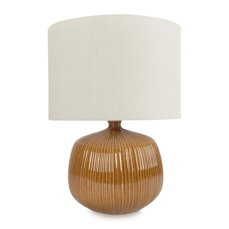 Lampa stołowa Benti jasnobrązowa 38 x 52 cm – tworzy ciepłe światło