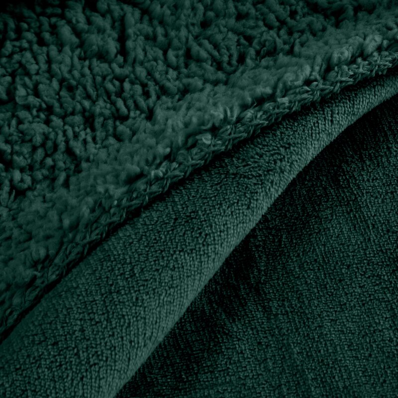 Koc flano ciemnozielony 170 x 210 cm – ciepły i przytulny