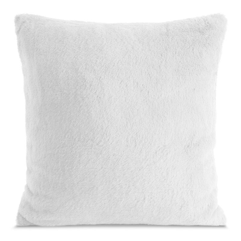 Poszewka futrzana biała 60 x 60 cm – doda przytulności