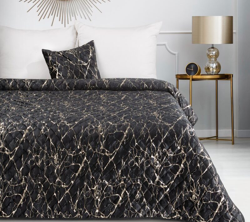 Narzuta velvet blink czarna 170 x 210 cm – wprowadza blask