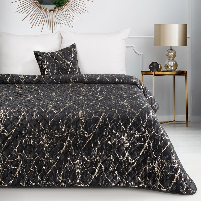 Narzuta velvet blink czarna 170 x 210 cm – wprowadza blask