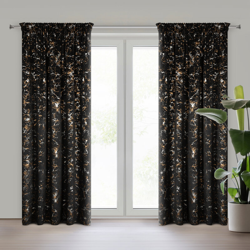 Zasłona gotowa Dori czarna 140 x 270 cm – zaciemniająca i stylowa