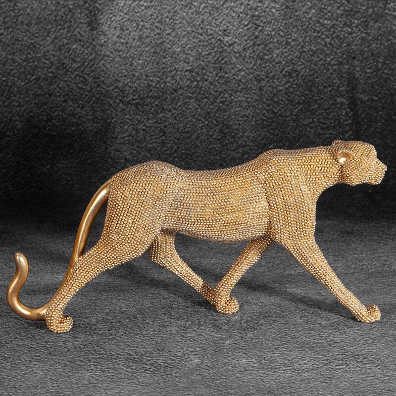 Figurka ceramiczna kot złoty 31 x 6 x 15 cm – doda blasku wnętrzu