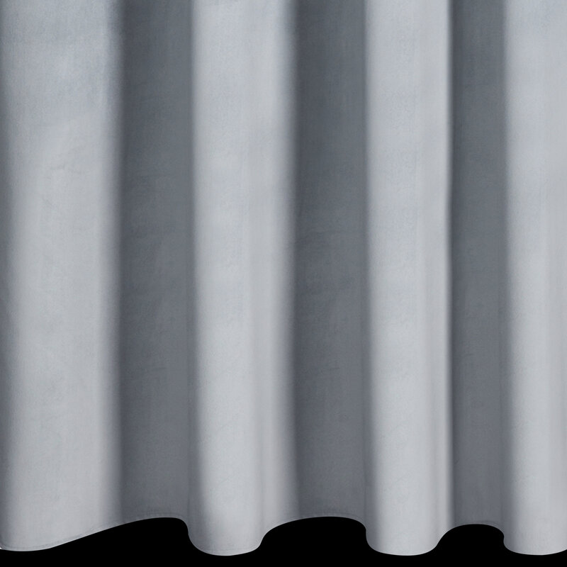 Zasłona gotowa ERIN szara 140 X 250 CM – miękki welwet z falbankami