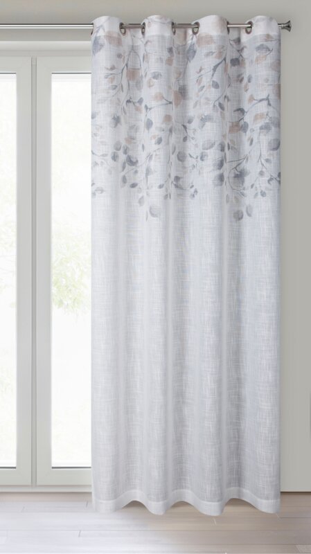 Zasłona gotowa biała 140 x 250 cm – z błyszczącą nitką