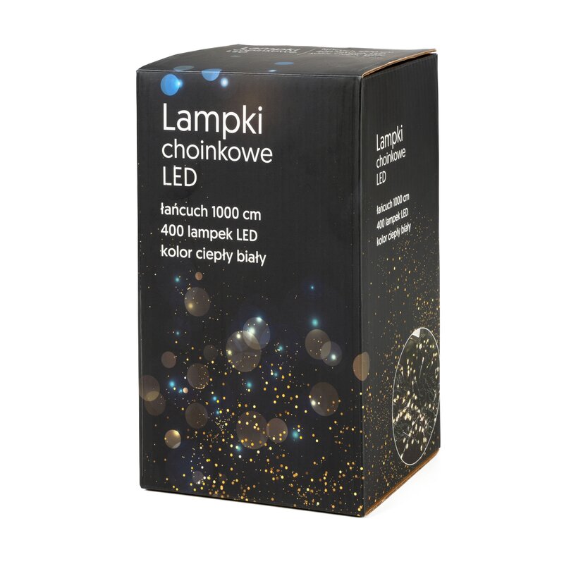 Lampki choinkowe 400 LED białe 1000 cm – ciepłe białe światło