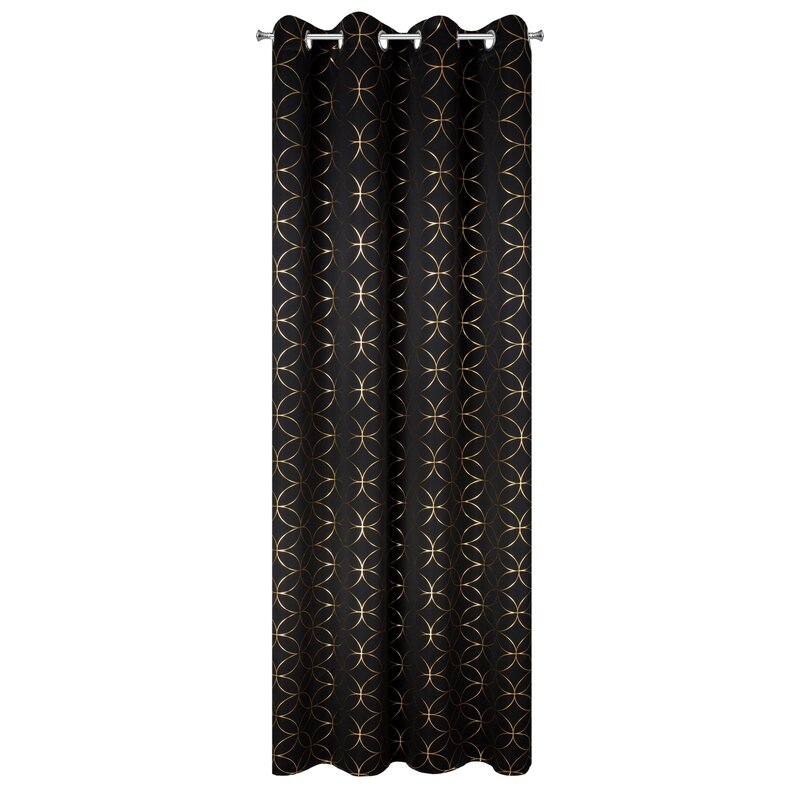 Zasłona gotowa Abella czarna 135 x 250 cm – zapewnia zaciemnienie