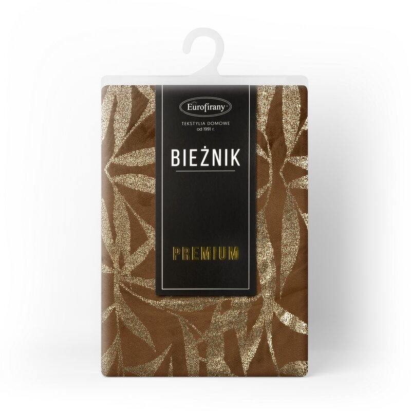 Obrus błyszczący brązowy 35 x 140 cm – łatwy w czyszczeniu