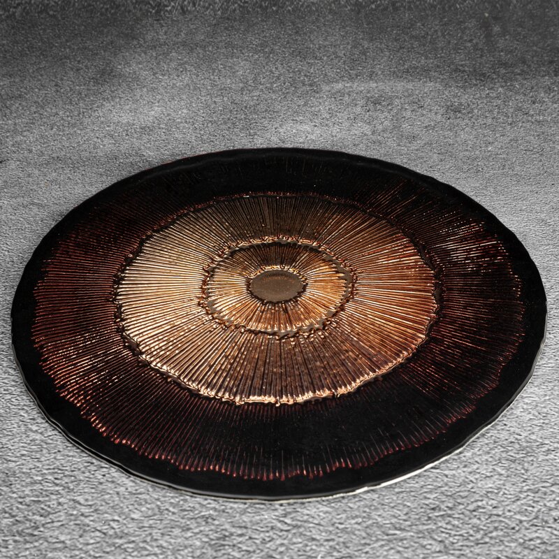 Patera szklana Bonita brązowa fi 33 x 3 cm – idealna na stół