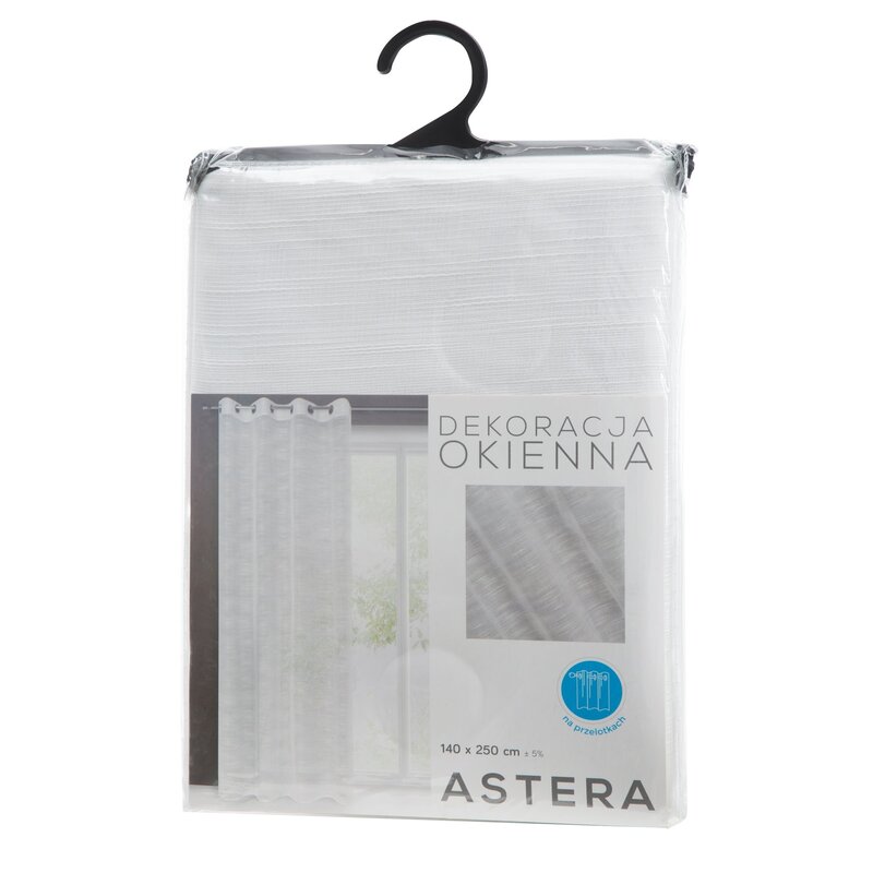 Firana gotowa Astera biała 140 x 250 cm – subtelnie rozświetla