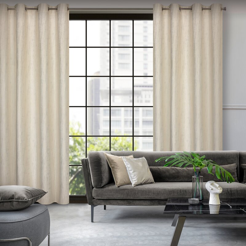 Zasłona gotowa kremowa 140 x 250 cm – dodaje ciepła wnętrzu