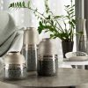Wazon ceramiczny Neli srebrny fi 15 x 36 cm – na susze i kwiaty