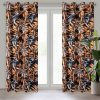 Zasłona gotowa Zoja czarna 140 X 250 cm – welwet z botanicznym wzorem