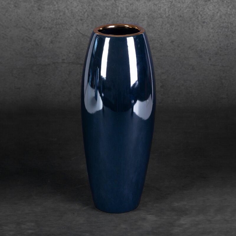 WAZON DEKORACYJNY AMORA1 (6) FI 12 X 30 CM GRANATOWY