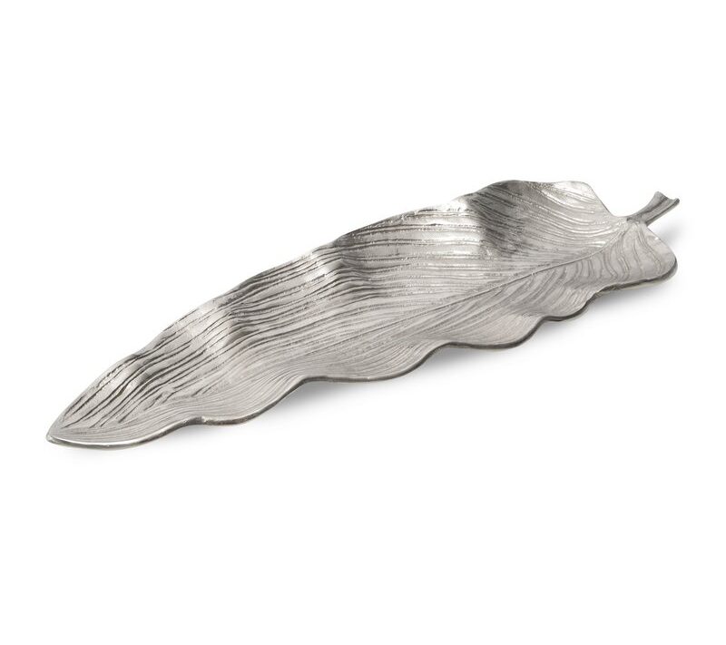 Patera metalowa Sara (03) srebrna 45 x 16 x 3 cm – idealna na biżuterię