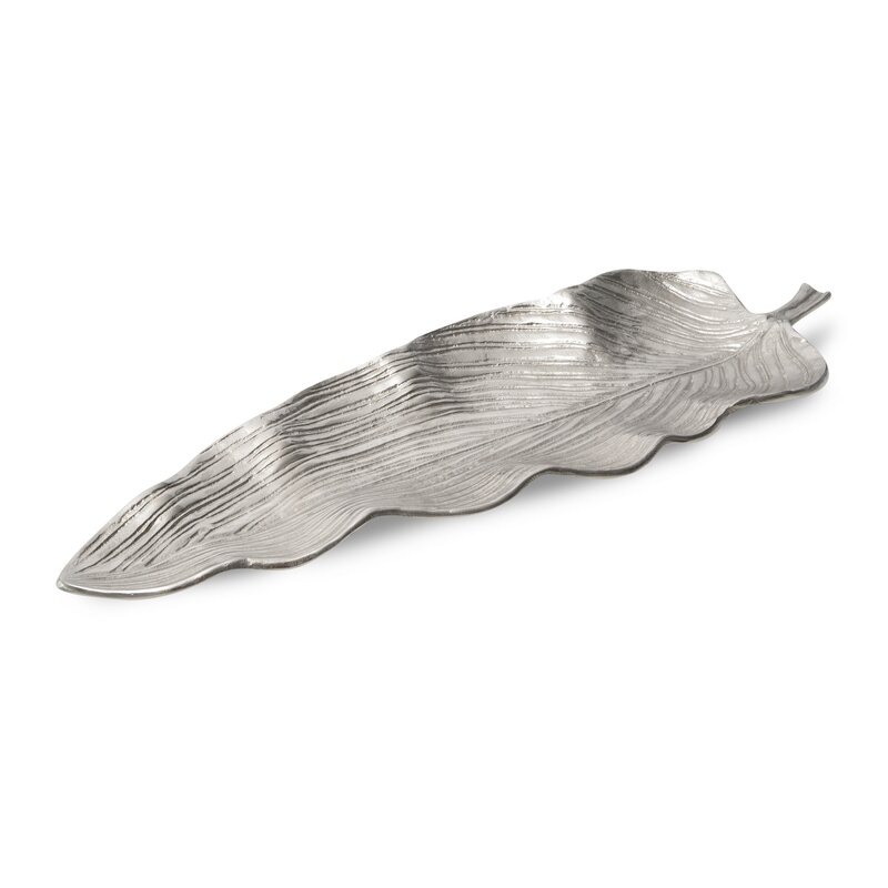 Patera metalowa Sara (03) srebrna 45 x 16 x 3 cm – idealna na biżuterię
