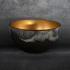 Misa szklana LC/PEONIA1 czarno-złota 25x13 cm – idealna na dekoracje