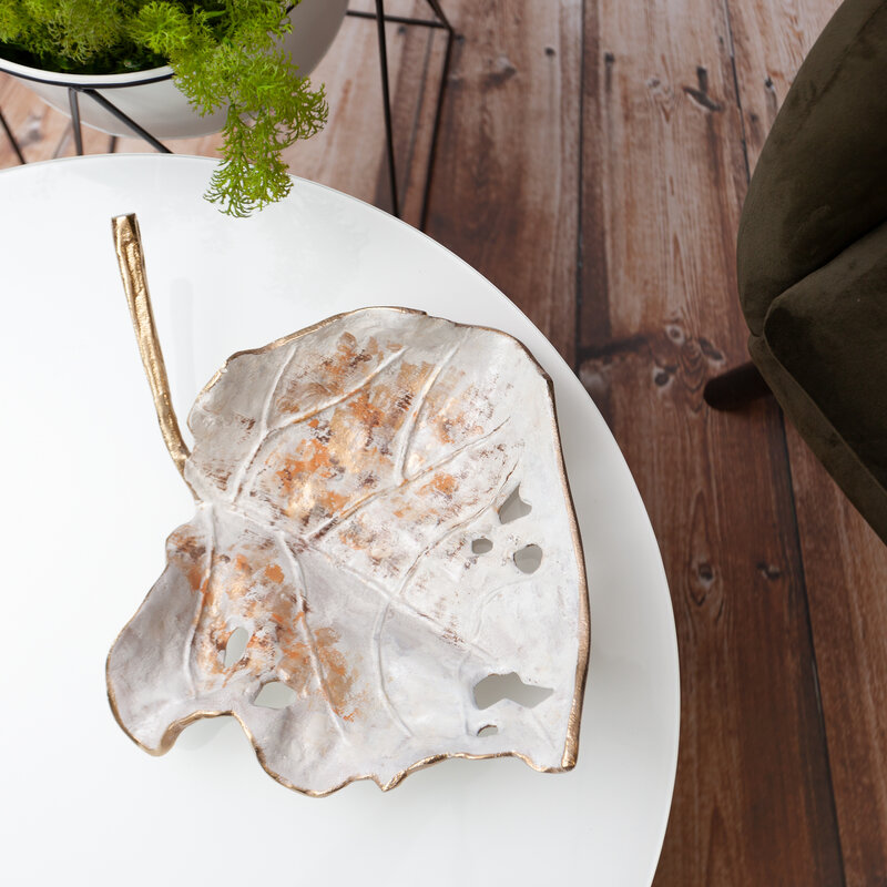 Patera metalowa Donato biała 40 x 30 x 11 cm – stylowa dekoracja stołu