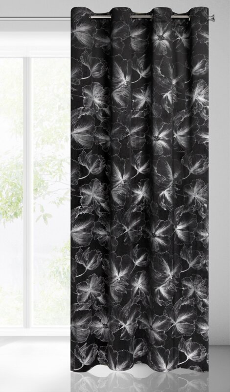 Zasłona gotowa Stella czarna 140 x 250 cm – zaciemniająca i stylowa
