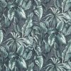 Zasłona gotowa Palermo szara 140 X 250 cm – welwetowa, wzór liści