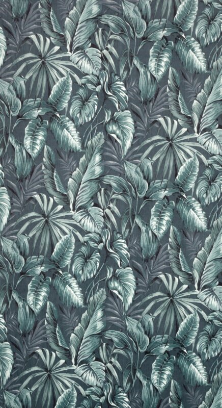 Zasłona gotowa Palermo szara 140 X 250 cm – welwetowa, wzór liści