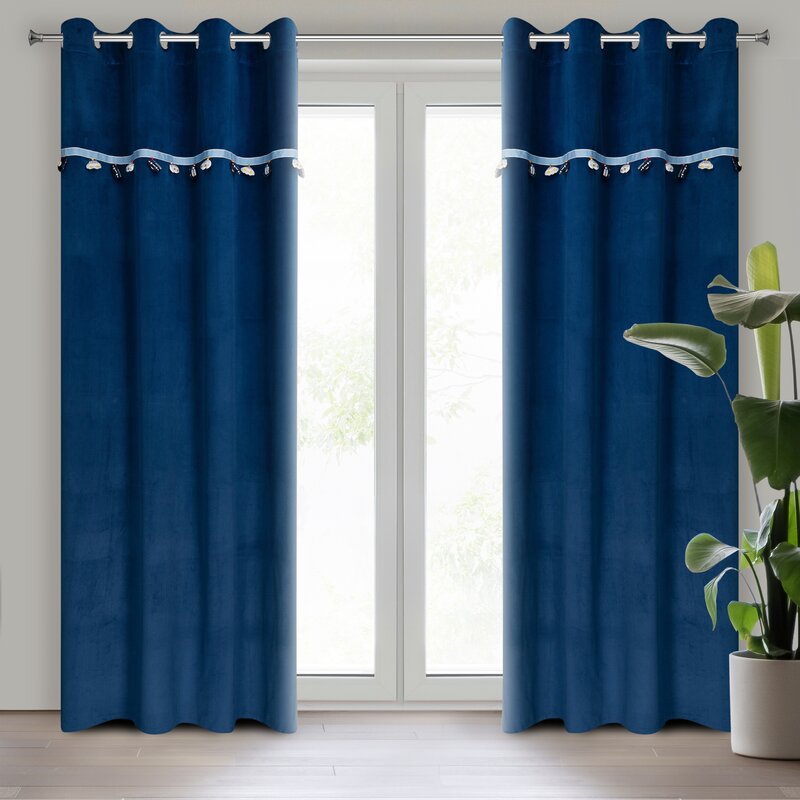 Zasłona gotowa granatowa 140 x 250 cm – zaciemnia pokój