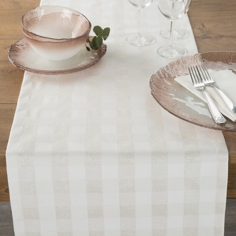 Obrus świąteczny kremowy 40 x 140 cm – doda blasku stołu