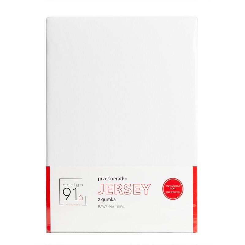 Prześcieradło z gumką jersey D91 białe 120 X 200 X 25 cm – miękkie i elastyczne
