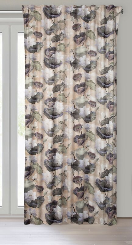 Zasłona gotowa Lotos beżowa 140 x 270 cm – subtelny wzór