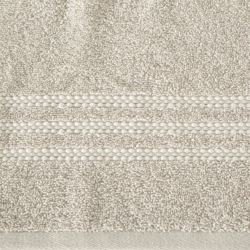 Ręcznik łazienkowy 30X50 cm bawełniany kolor beżowy z ozdobną bordiurą 480 g/m2 SEBA - miękki i chłonny