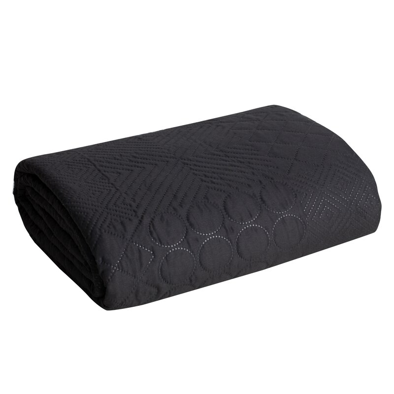 Narzuta microfibra czarna 170 x 210 cm – ochrona i styl