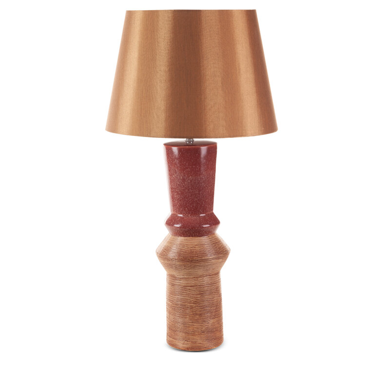 Lampa stołowa Elda ceglasta fi 35 x 75 cm – tworzy ciepłą atmosferę