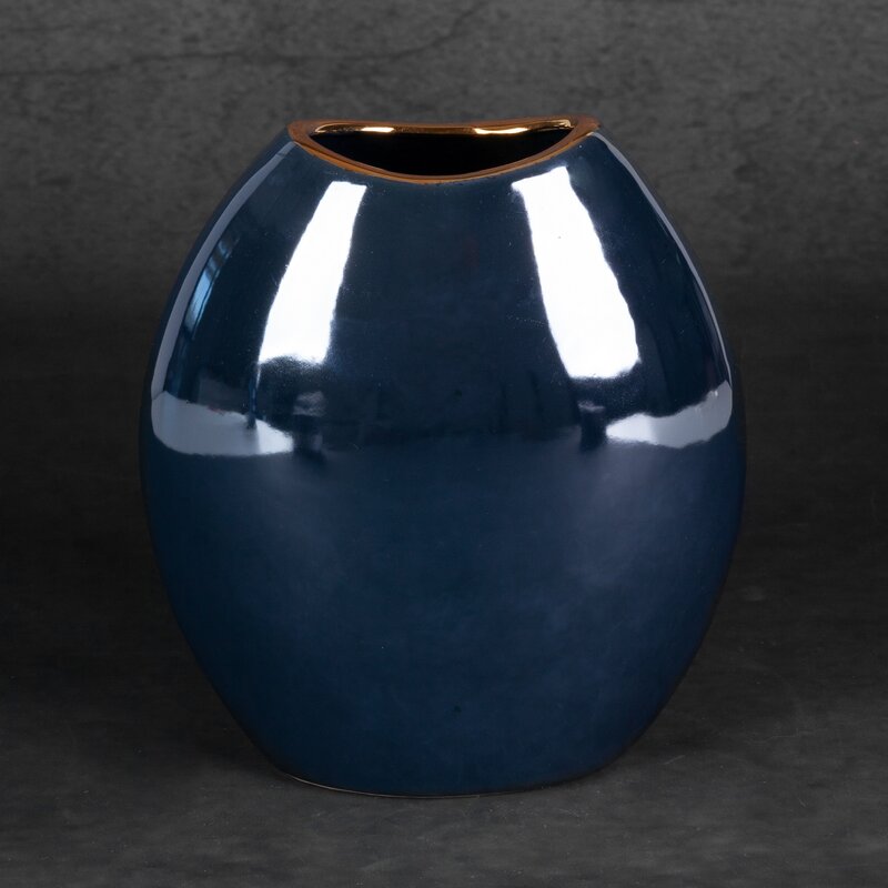 WAZON DEKORACYJNY AMORA1 (2) 18 X 9 X 20 CM GRANATOWY