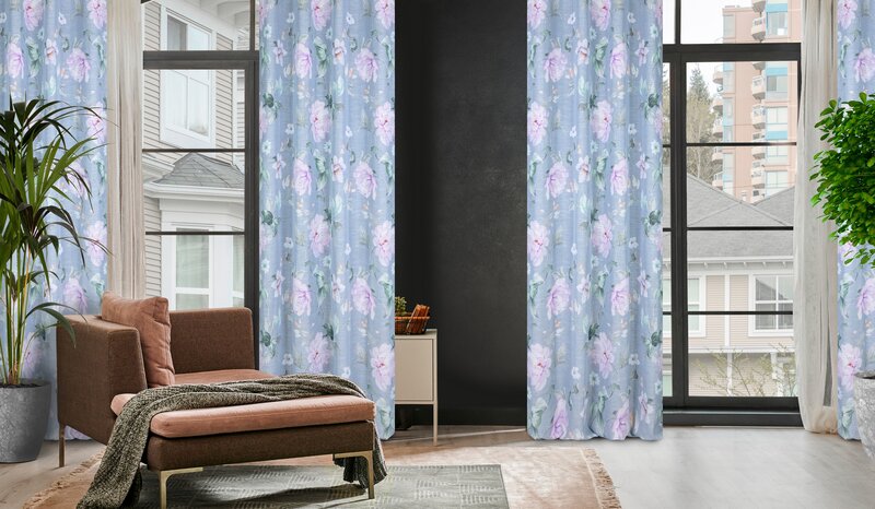 Zasłona gotowa Flora popielata 140 x 250 cm – subtelnie filtruje światło