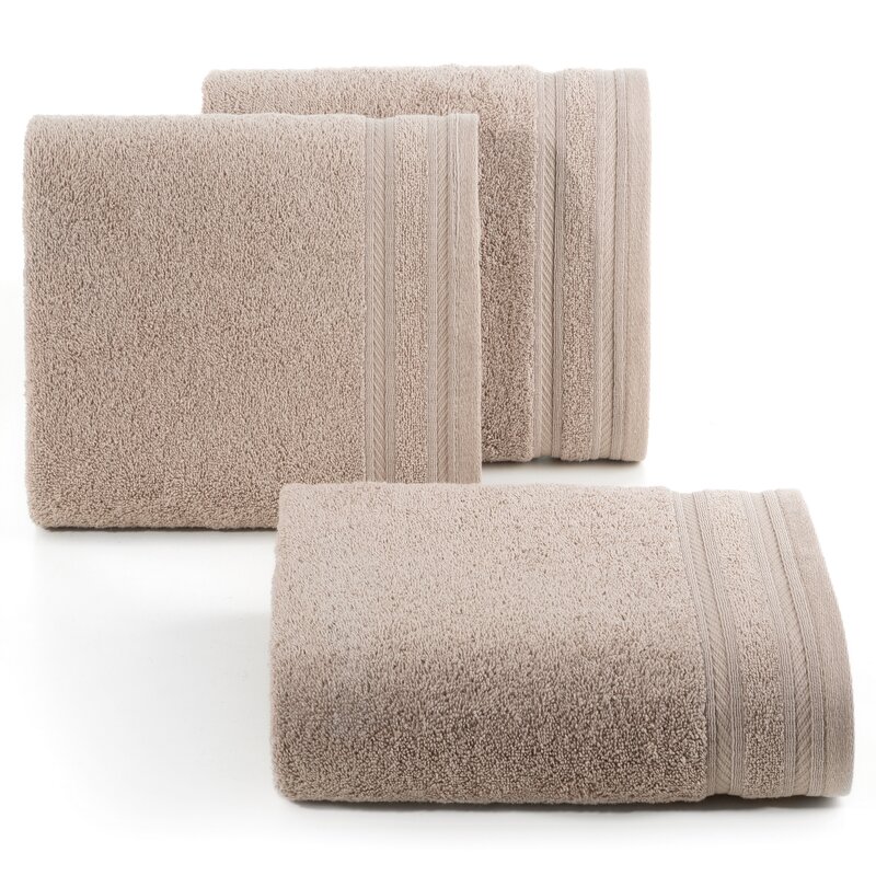 Ręcznik kąpielowy KELY bawełniany beżowy taupe 50x90 cm – miękki i chłonny