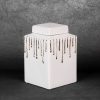 Wazon ceramiczny biały 14 x 14 x 23 cm – na suche i kwiaty