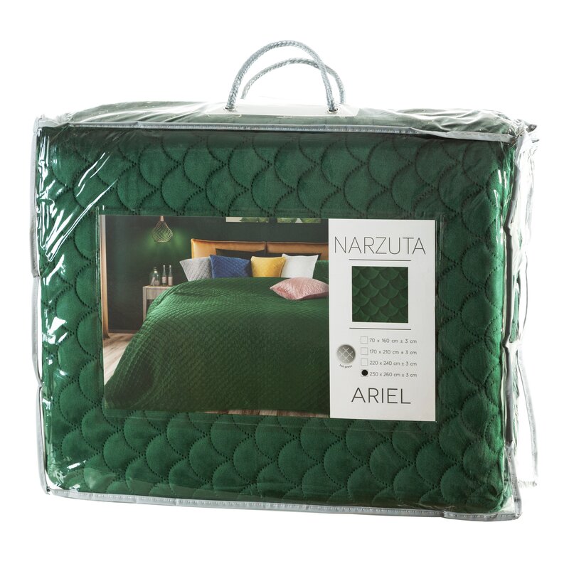 Narzuta Velvet Ariel ciemnozielona 230 x 260 cm – doda szyku sypialni