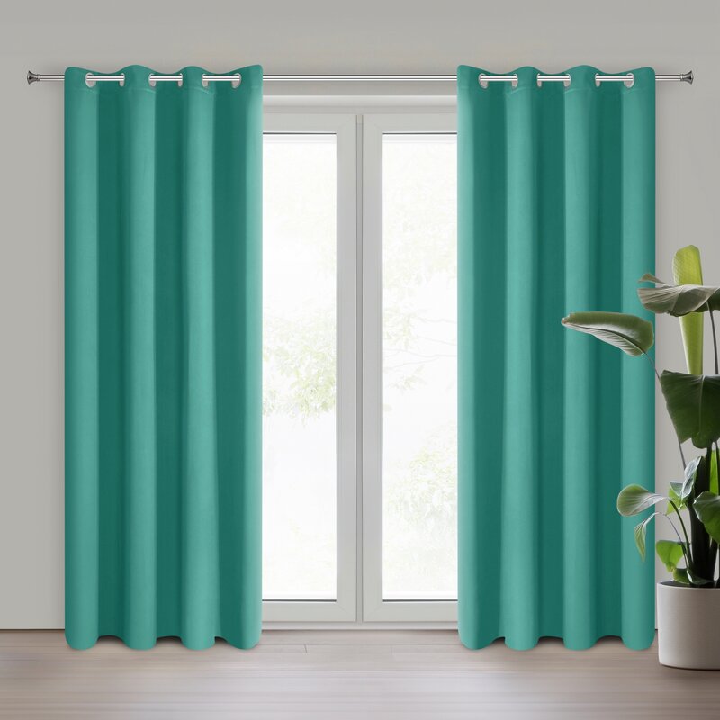 Zasłona gotowa D91 turkusowa 140 x 250 cm – zaciemniająca i stylowa