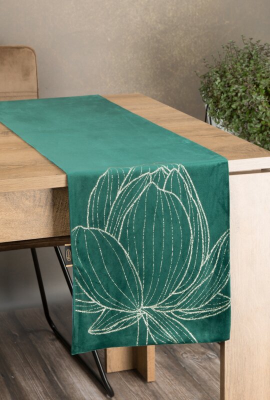 OBRUS BLINK 12 35 X 220 CM CIEMNOZIELONY