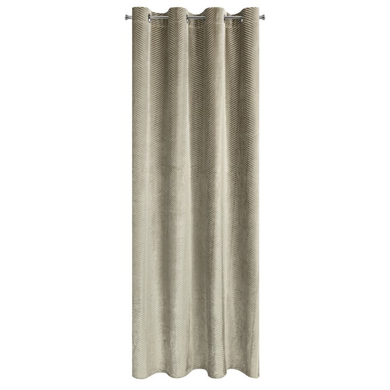 Zasłona gotowa Lussi ciemnobeżowa 140 X 250 cm – aksamitna faktura
