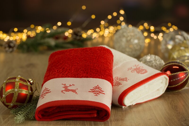 Ręcznik świąteczny Noel01 biały 70 x 140 cm – 100% bawełna