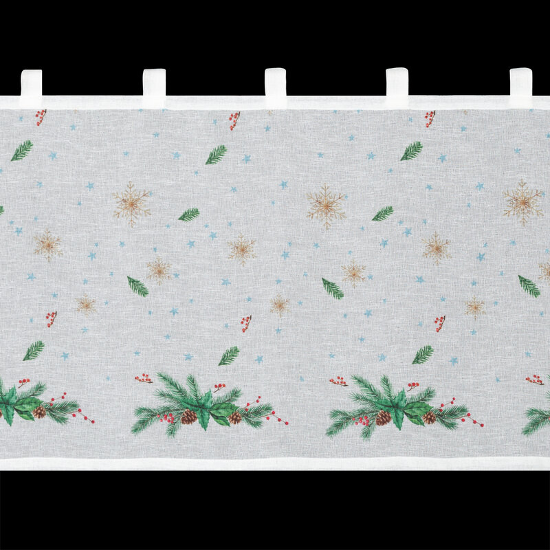 Zasłona świąteczna Boże Narodzenie biała 60x150 cm – gotowa do zawieszenia