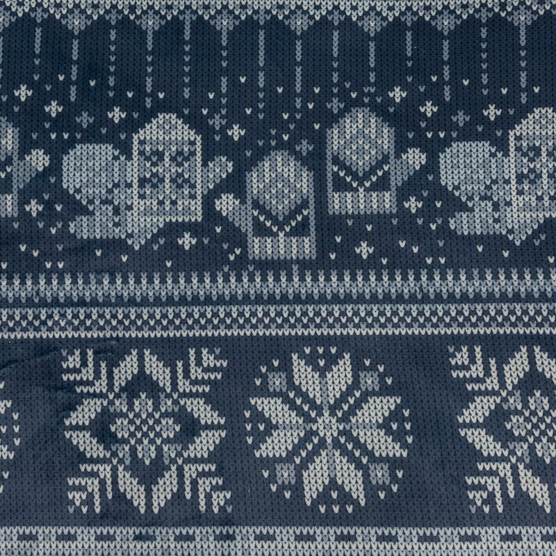 Koc świąteczny niebieski 150x200 – ciepły i dwustronny