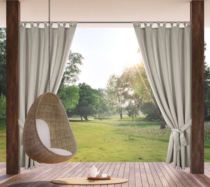Zasłona gotowa beżowa 155 x 260 cm – ochrona przed słońcem