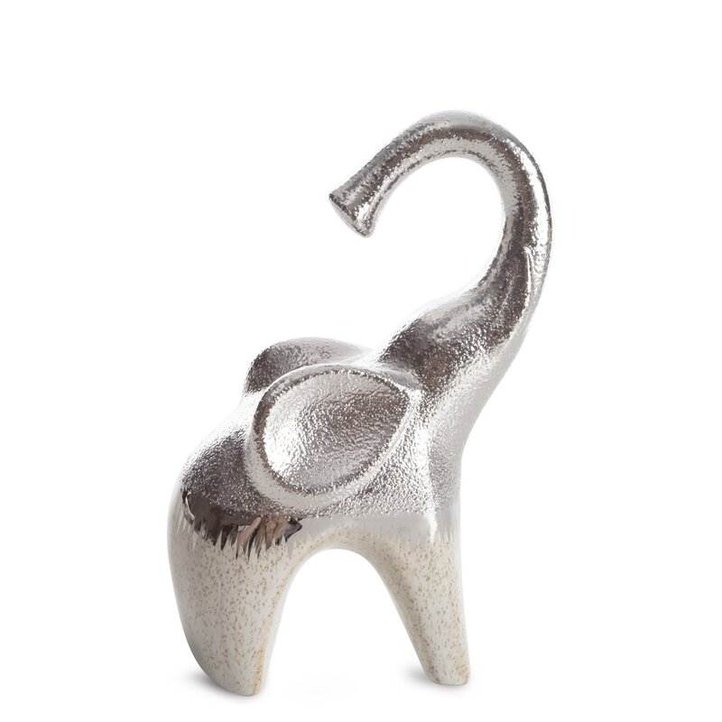 Figurka ceramiczna Słoń MAX kremowa 13 X 8 X 20 CM – przynosi szczęście