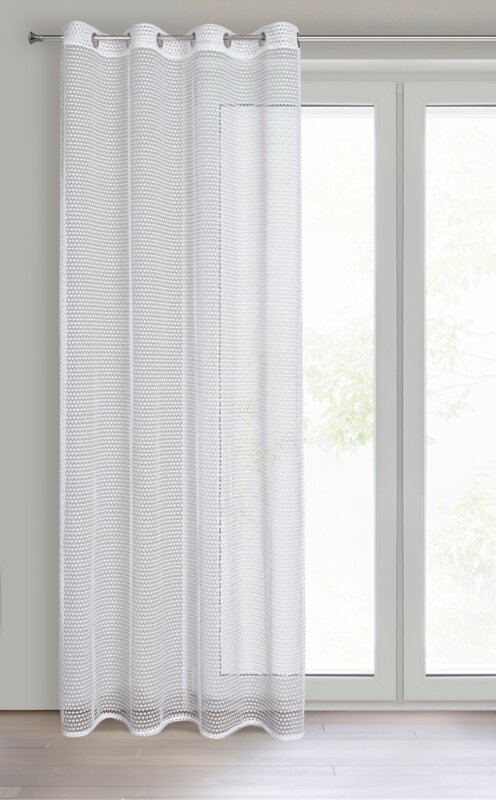 Firana gotowa siatkowa biała 140 x 250 cm – subtelnie filtruje światło