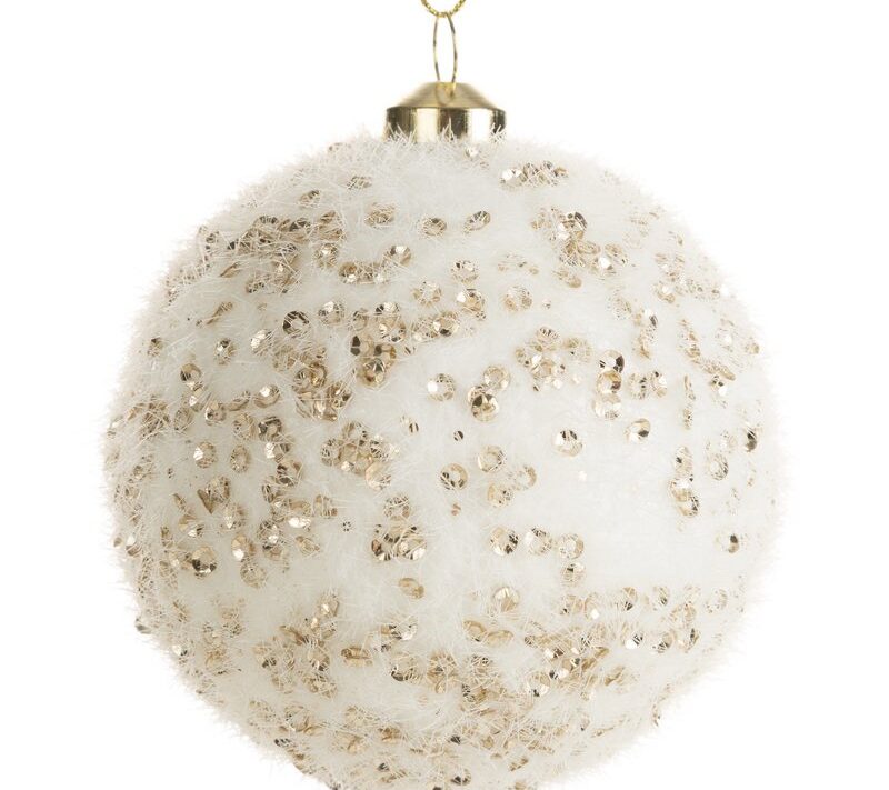 Bombka choinkowa kremowa O 8 cm – elegancka dekoracja